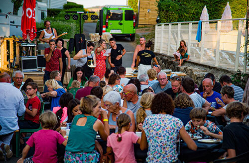 Themed meals at the Parc du Charouzech campsite on the edge of Lake Pareloup