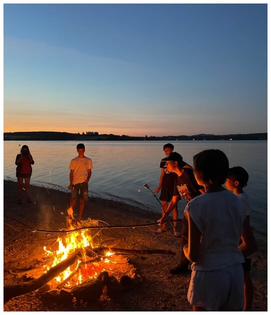  Brasucade party at the Parc du Charouzech campsite on the edge of Lake Pareloup